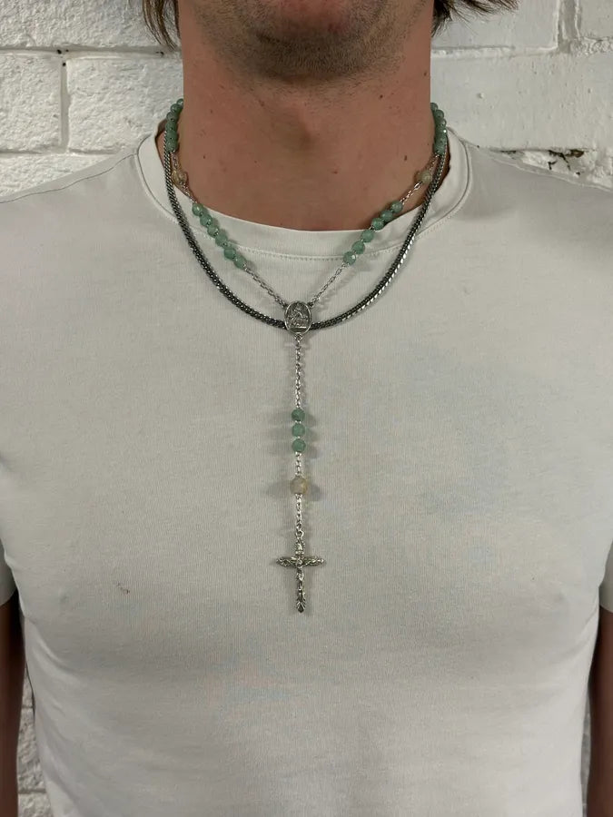 2000s Dolce & Gabbana Mint Green Rosary Necklace WNYjneu 1