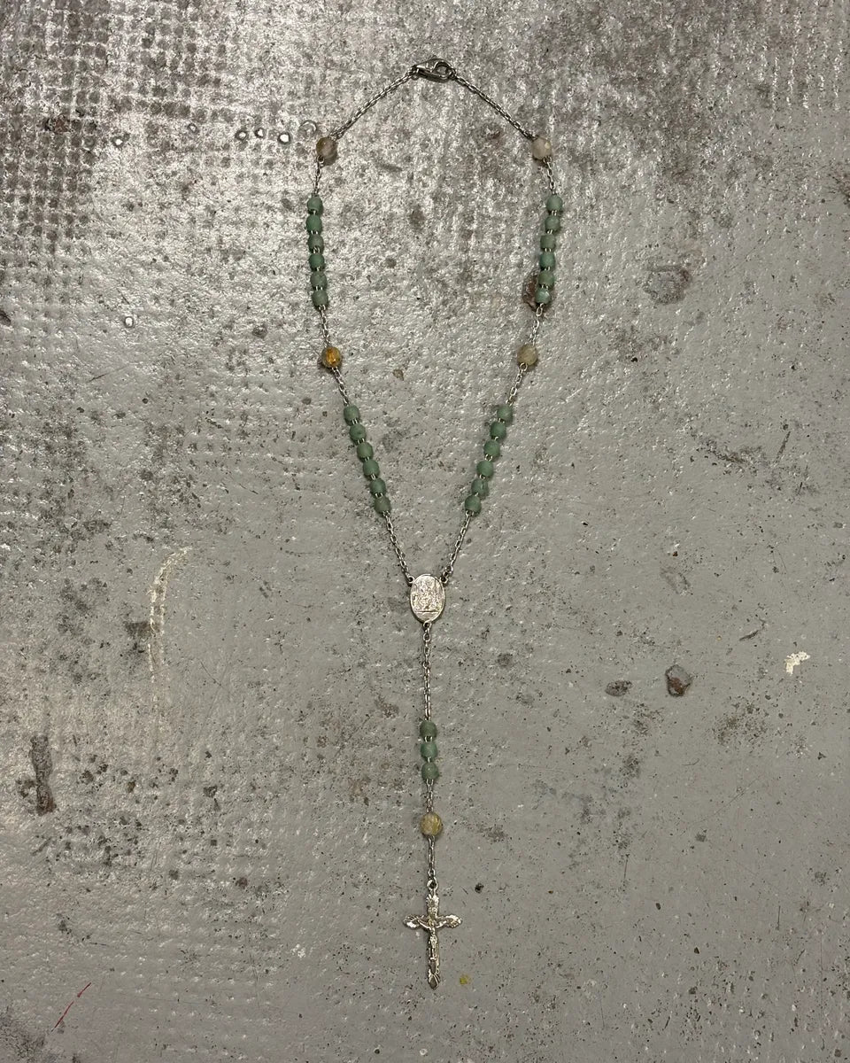 2000s Dolce & Gabbana Mint Green Rosary Necklace WNYjneu 0