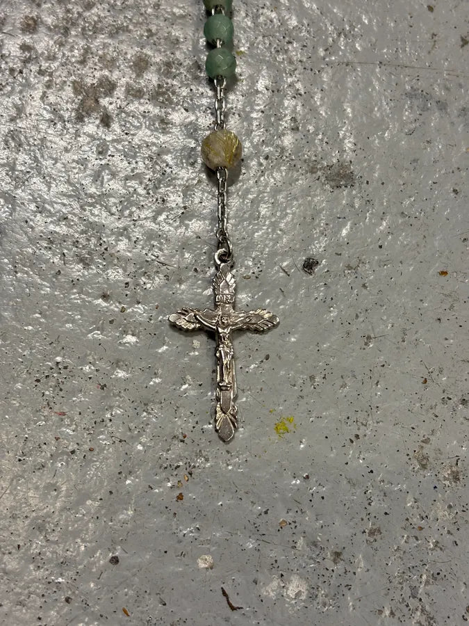 2000s Dolce & Gabbana Mint Green Rosary Necklace WNYjneu 3