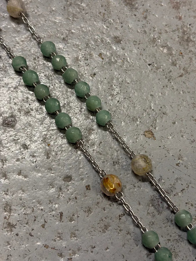 2000s Dolce & Gabbana Mint Green Rosary Necklace WNYjneu 5