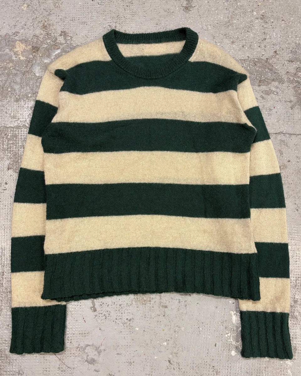 2000s Dolce & Gabbana Mohair Green & Beige Sweater AVGqkWP 0