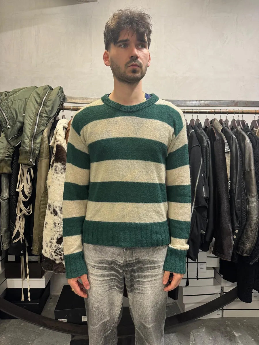 2000s Dolce & Gabbana Mohair Green & Beige Sweater AVGqkWP 1