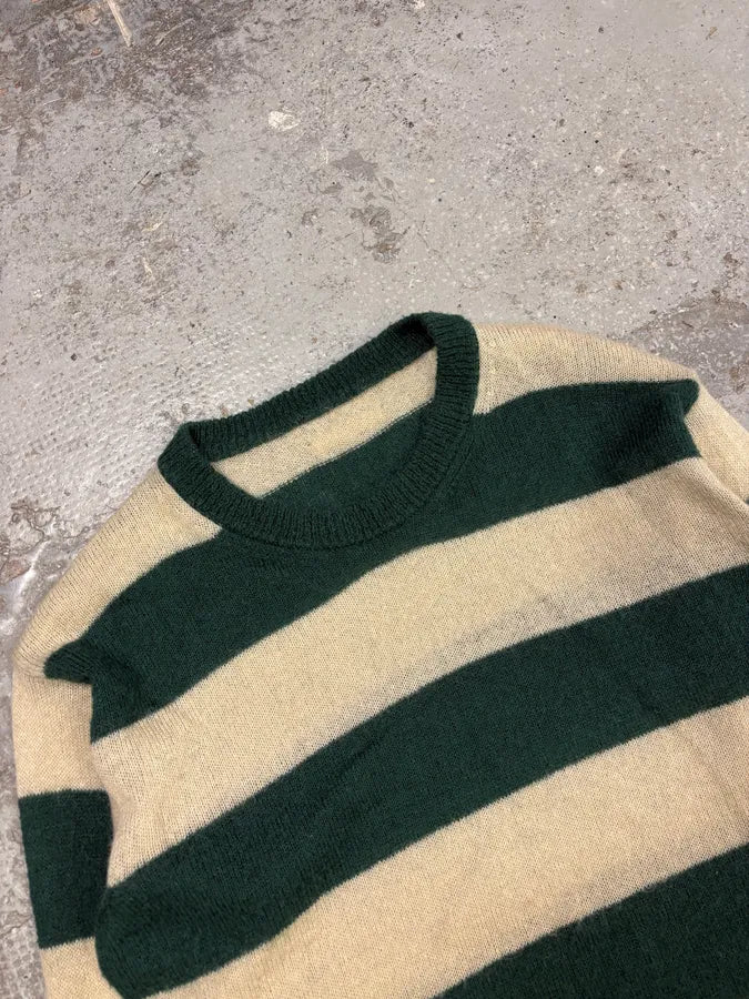 2000s Dolce & Gabbana Mohair Green & Beige Sweater AVGqkWP 4
