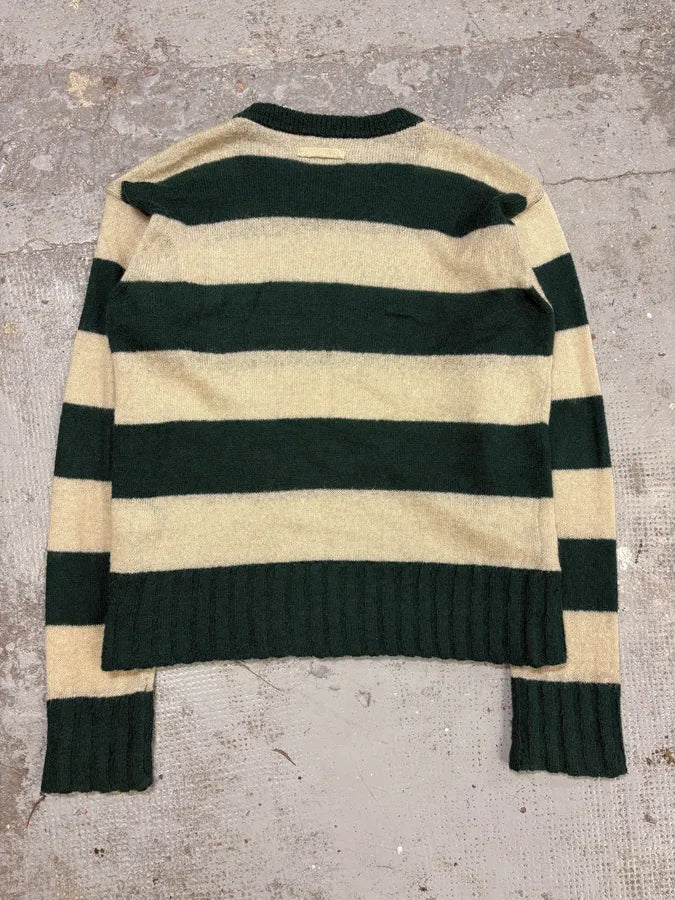 2000s Dolce & Gabbana Mohair Green & Beige Sweater AVGqkWP 5