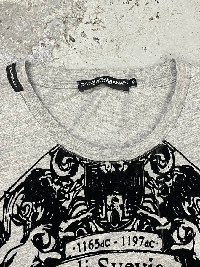 2000s Dolce & Gabbana Monarchy King Grey T-Shirt rGBQLZA 6