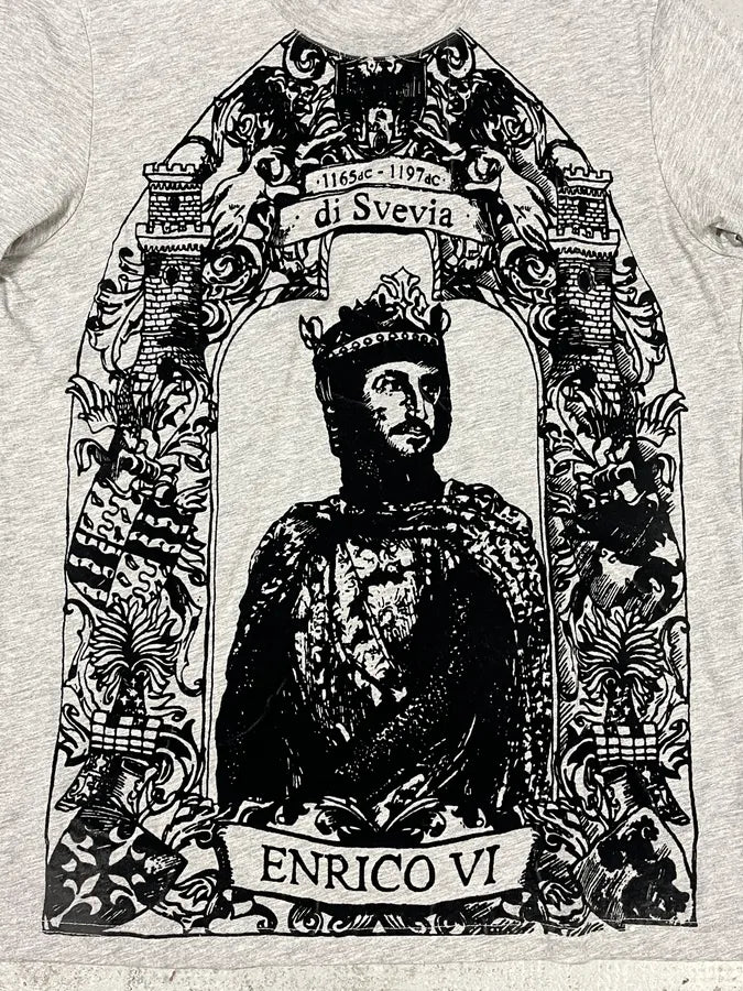 2000s Dolce & Gabbana Monarchy King Grey T-Shirt rGBQLZA 4
