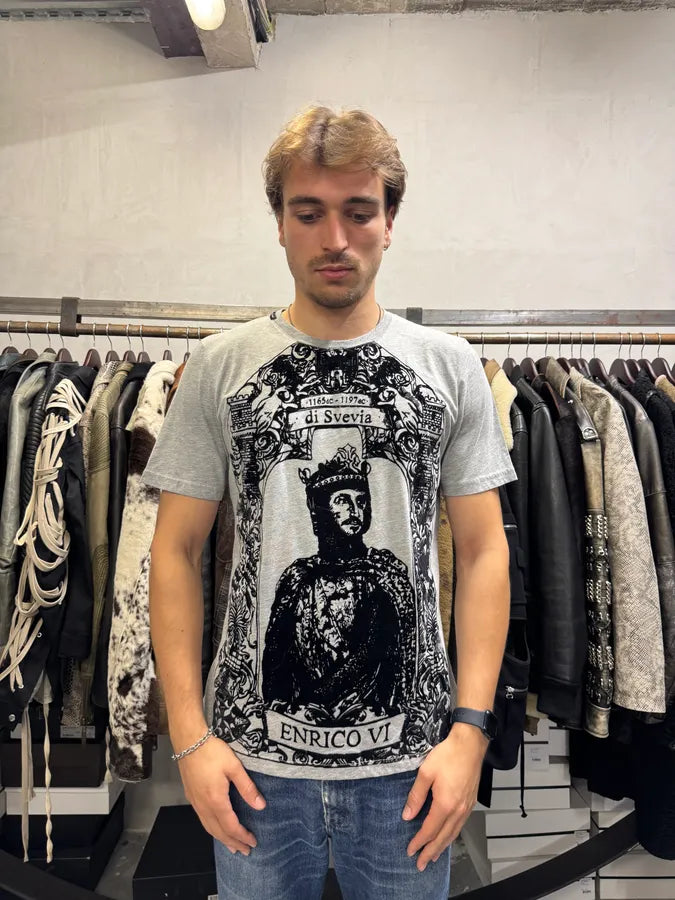2000s Dolce & Gabbana Monarchy King Grey T-Shirt rGBQLZA 1