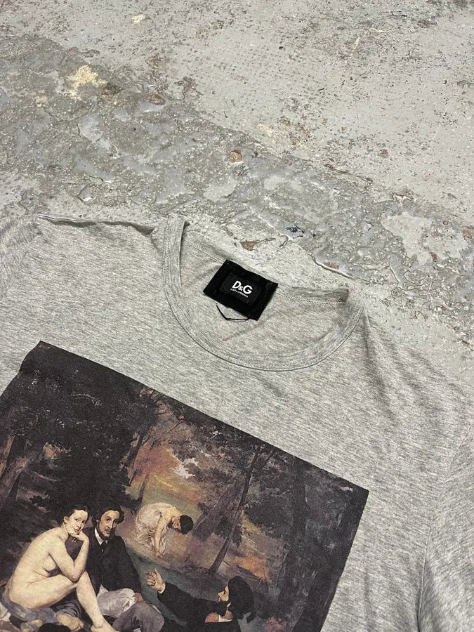 2000s Dolce & Gabbana Monet « Dejeuner » Grey T-Shirt jkXSPNi 3