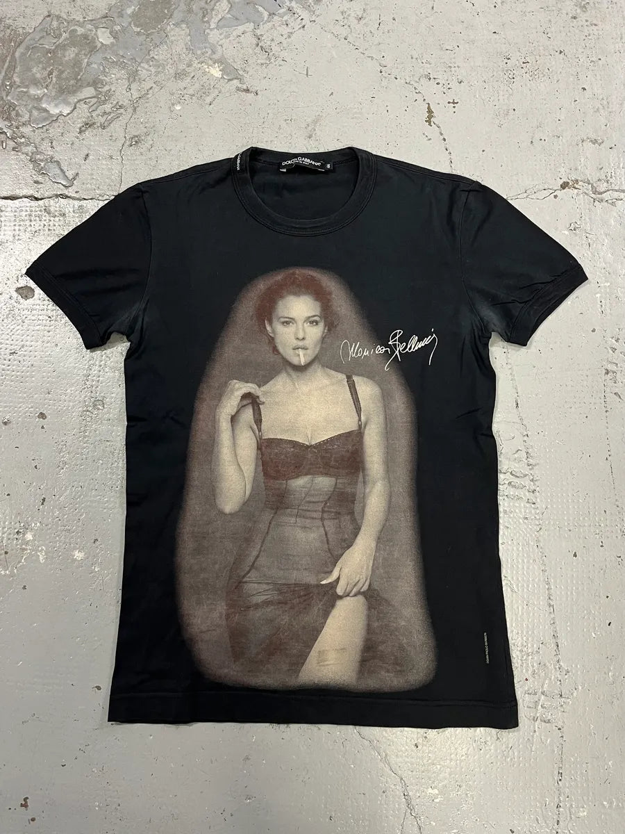2000s Dolce & Gabbana Monica Belluci Balck T-Shirt QjTWNlr 0