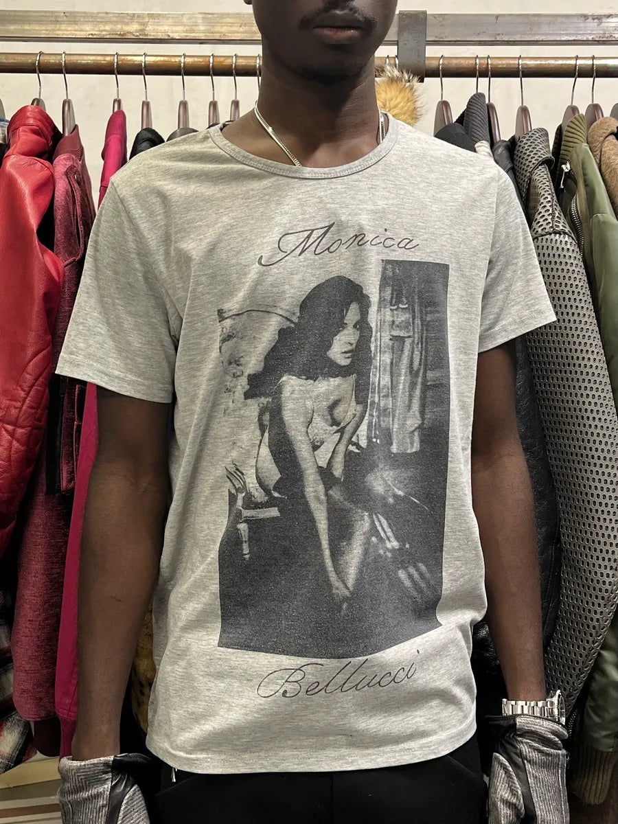 2000s Dolce & Gabbana Monica Belluci Grey T-Shirt AXHHhhb 0