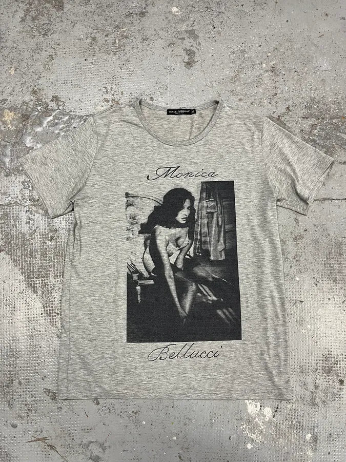 2000s Dolce & Gabbana Monica Belluci Grey T-Shirt AXHHhhb 1