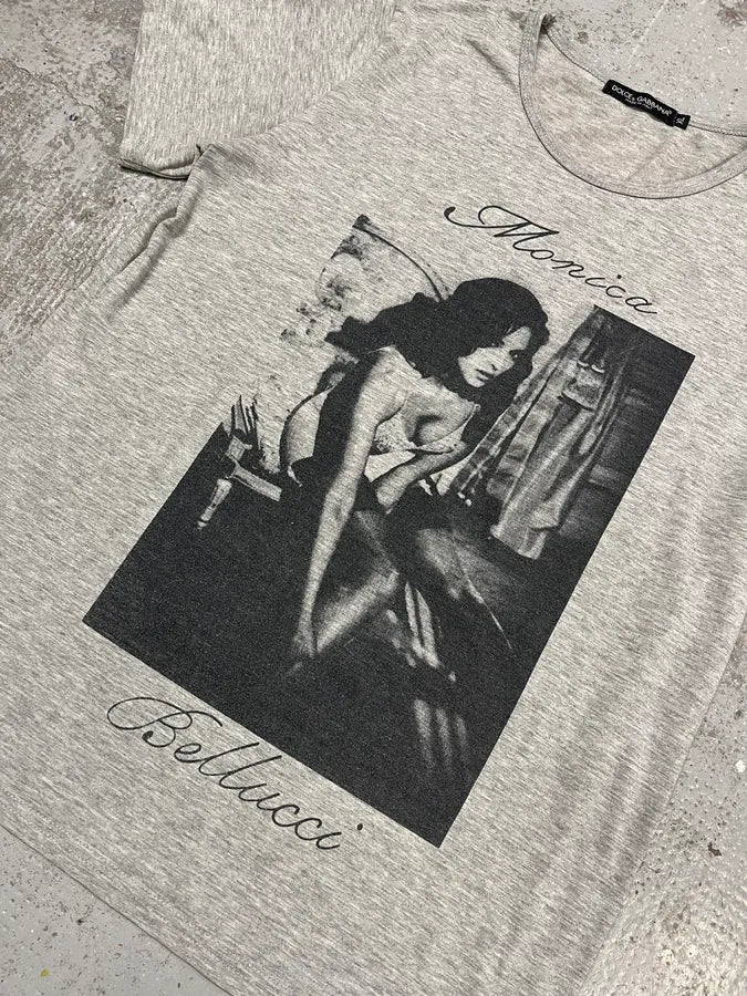 2000s Dolce & Gabbana Monica Belluci Grey T-Shirt AXHHhhb 2