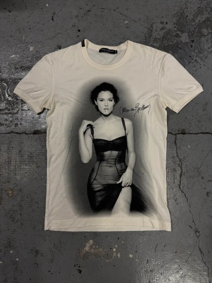2000s Dolce & Gabbana Monica Belluci White T-Shirt nAMwSdm 0