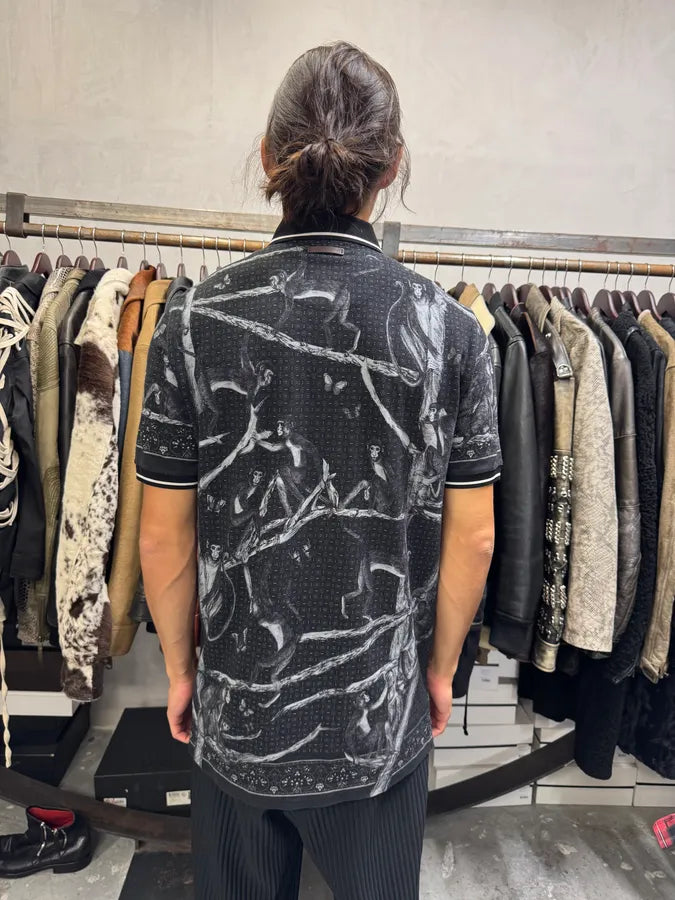 2010s Dolce & Gabbana Monkey Tree Black Polo yQDUTAQ 2