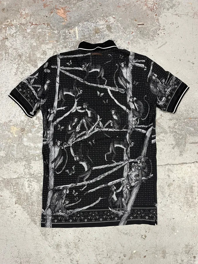 2010s Dolce & Gabbana Monkey Tree Black Polo yQDUTAQ 8