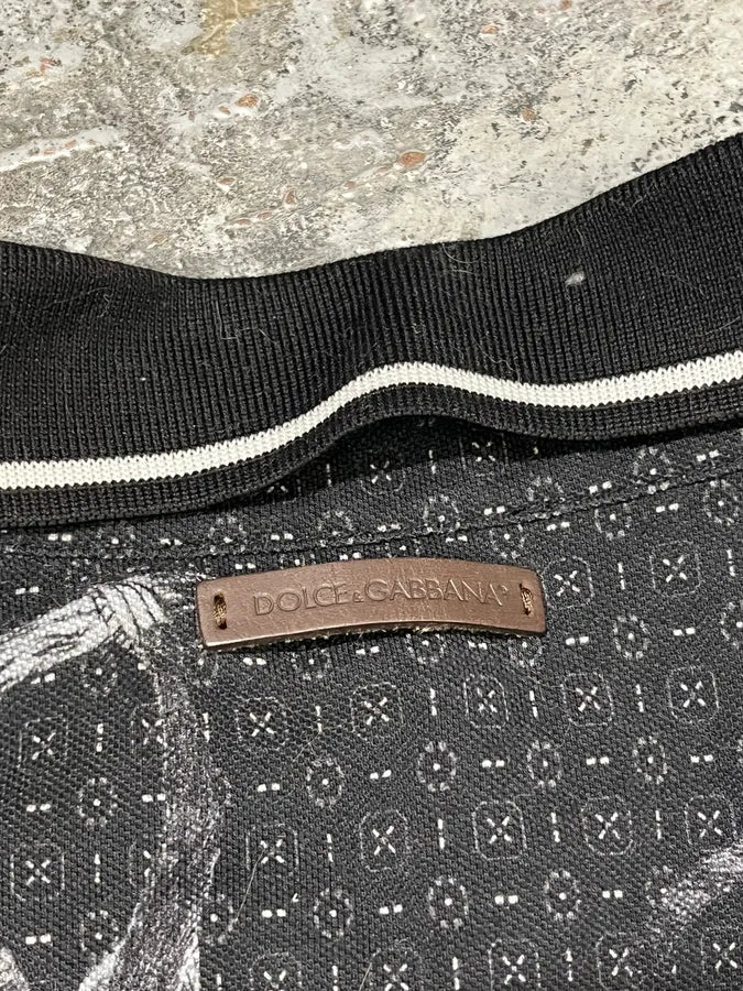 2010s Dolce & Gabbana Monkey Tree Black Polo yQDUTAQ 9