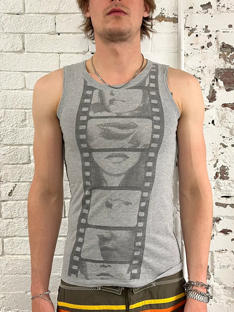 2000s Dolce & Gabbana Movie Grey Tank Top beDxANd 1