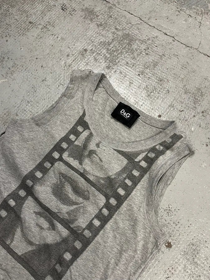 2000s Dolce & Gabbana Movie Grey Tank Top beDxANd 3