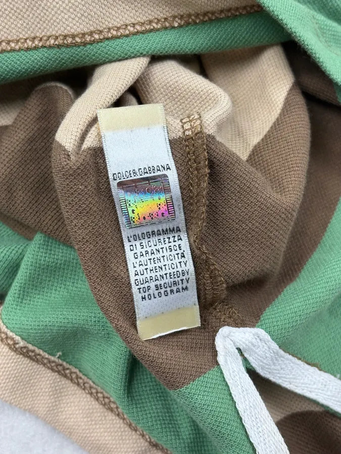 SS2005 Dolce & Gabbana Multi-Color Forest Striped Polo Longsleeve ieJthZB 9