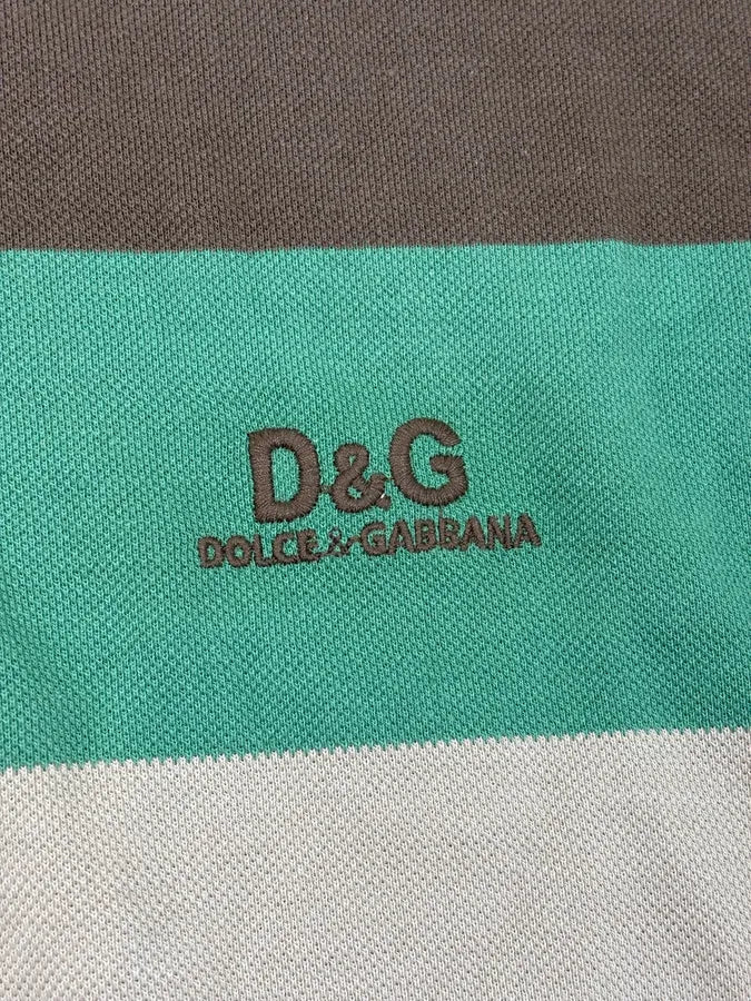 SS2005 Dolce & Gabbana Multi-Color Forest Striped Polo Longsleeve ieJthZB 7