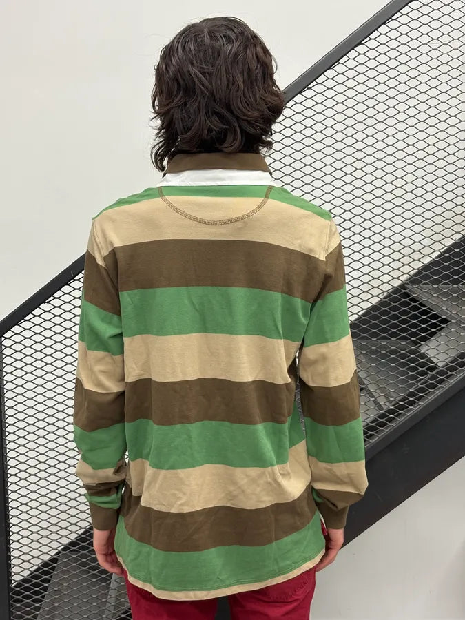 SS2005 Dolce & Gabbana Multi-Color Forest Striped Polo Longsleeve ieJthZB 2