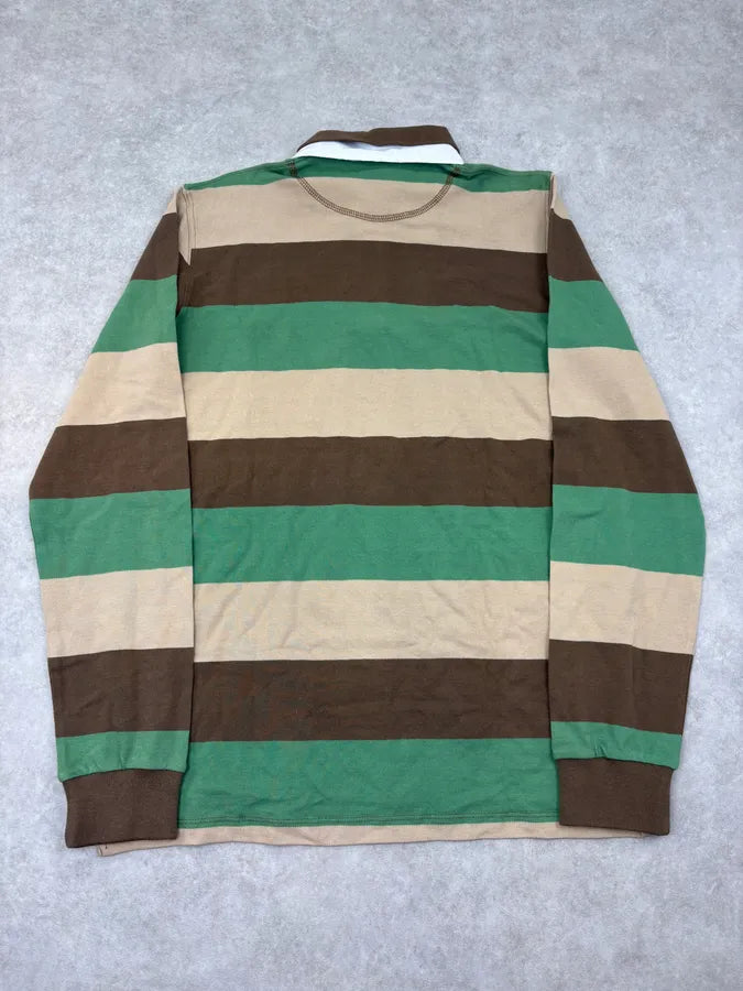 SS2005 Dolce & Gabbana Multi-Color Forest Striped Polo Longsleeve ieJthZB 5
