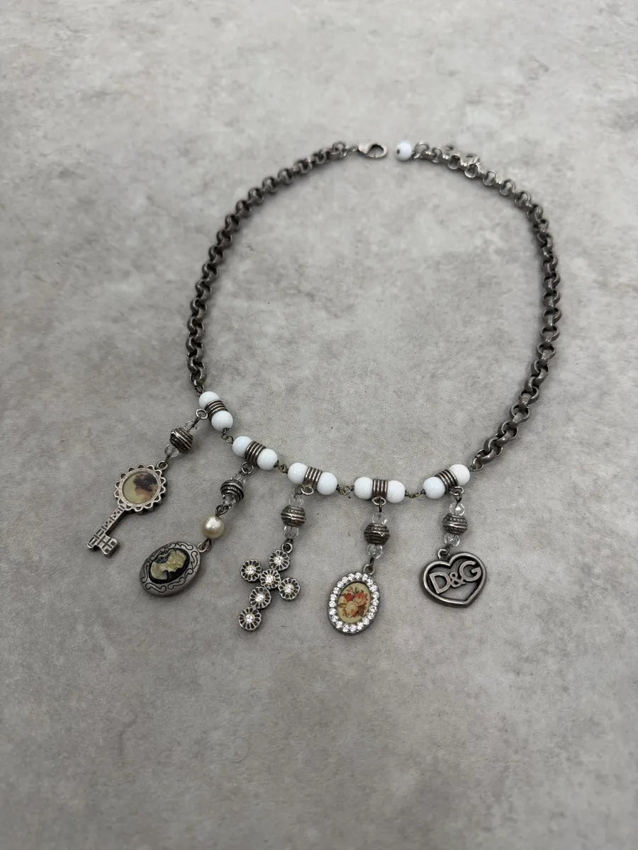 2000s Dolce & Gabbana Multi Pendants Pearl Cross Necklace UGMVtSN 2