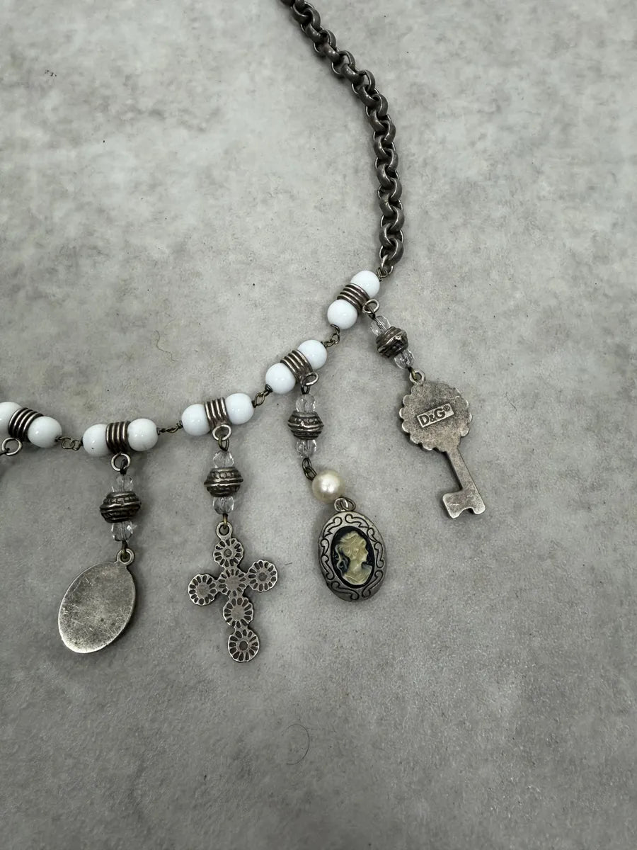 2000s Dolce & Gabbana Multi Pendants Pearl Cross Necklace UGMVtSN 3