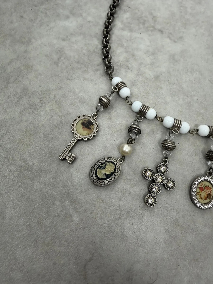 2000s Dolce & Gabbana Multi Pendants Pearl Cross Necklace UGMVtSN 4