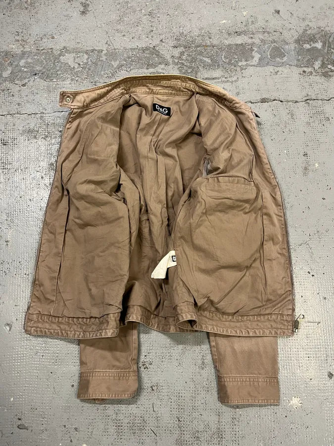 2000s Dolce & Gabbana Multi-Pocket Beige Cargo Jacket JCMZjzM 7