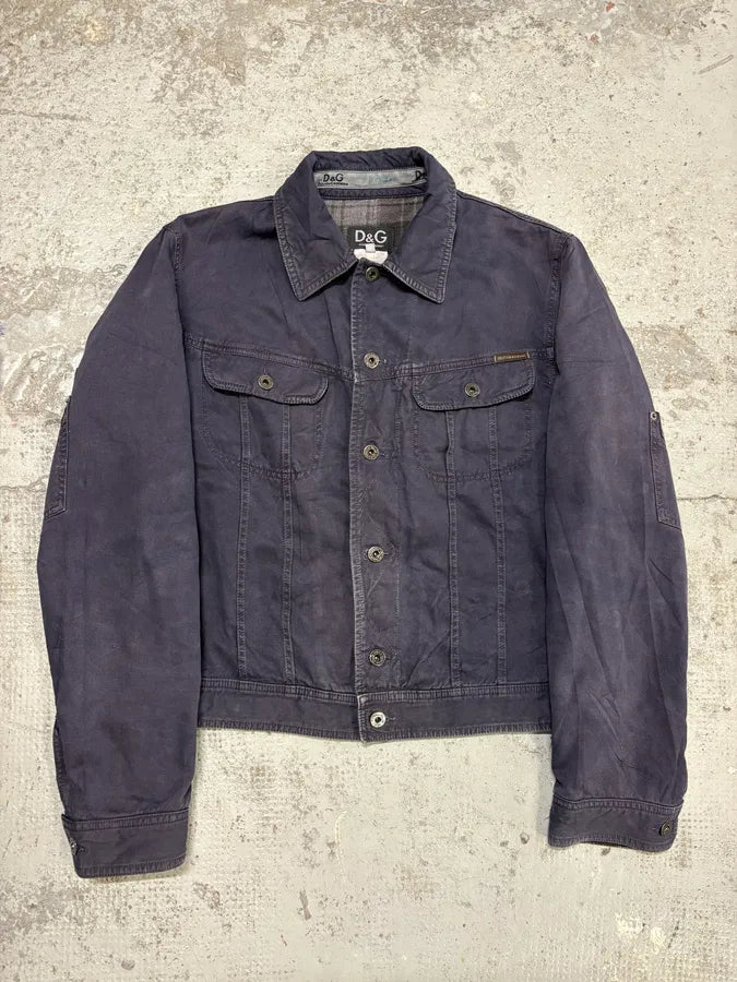 2000s Dolce & Gabbana Multi Pocket Navy Denim Jacket wdhnPMl 0