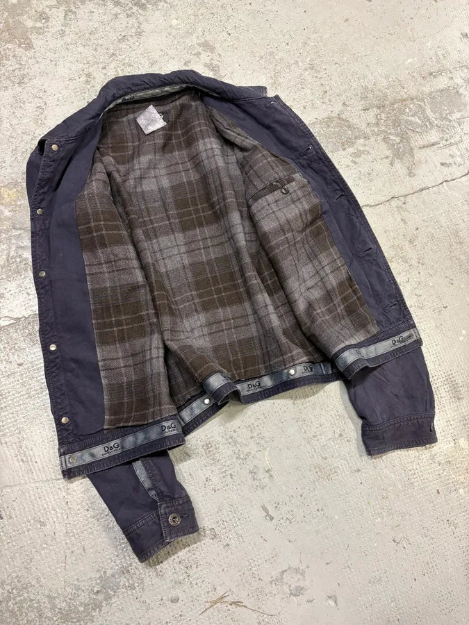 2000s Dolce & Gabbana Multi Pocket Navy Denim Jacket wdhnPMl 6