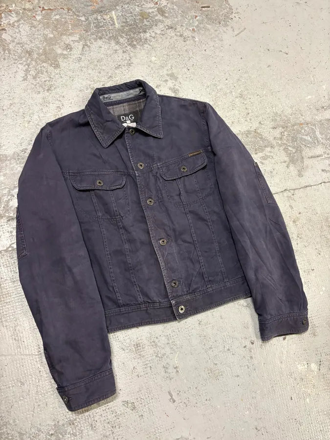 2000s Dolce & Gabbana Multi Pocket Navy Denim Jacket wdhnPMl 3