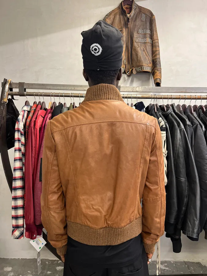 2000s Dolce & Gabbana Multi Pockets Brown Leather Jacket fnyJUHl 2