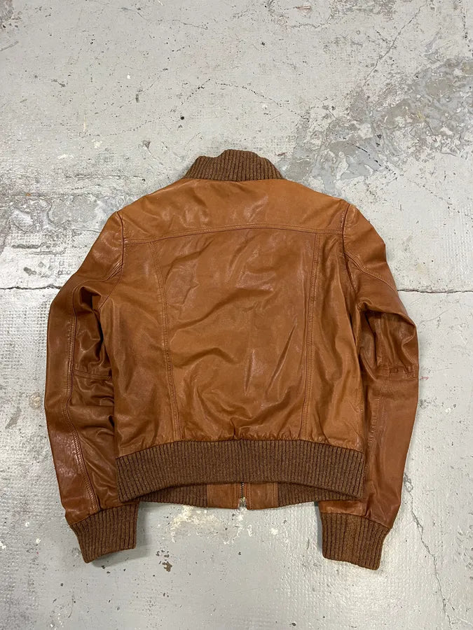 2000s Dolce & Gabbana Multi Pockets Brown Leather Jacket fnyJUHl 6