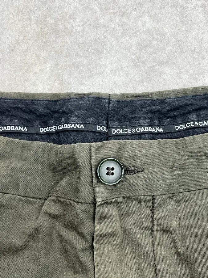 SS2008 Dolce & Gabbana Multi Pockets Olive Cargo Pants kOhJSLM 9