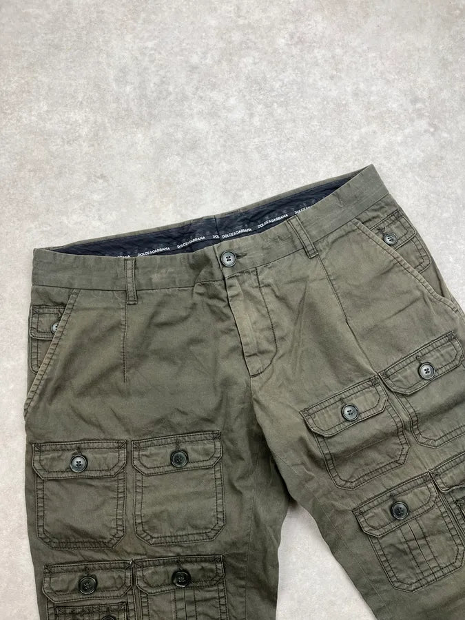 SS2008 Dolce & Gabbana Multi Pockets Olive Cargo Pants kOhJSLM 4