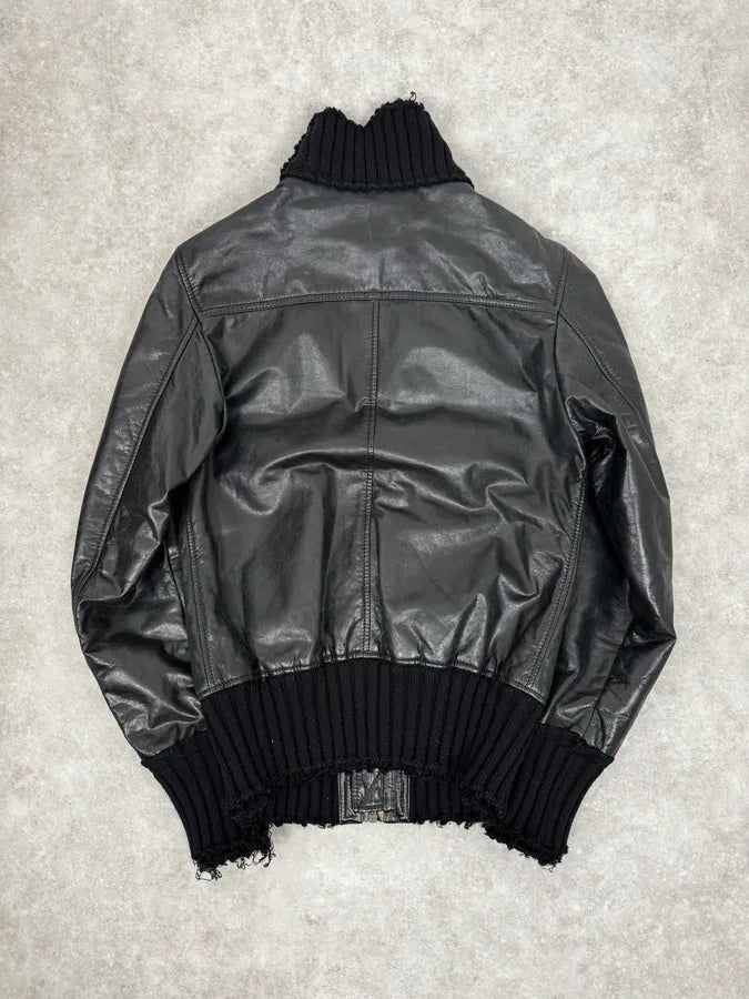 2000s Dolce & Gabbana Multi-Zip Black Leather Distressed Jacket hQvJfrb 3