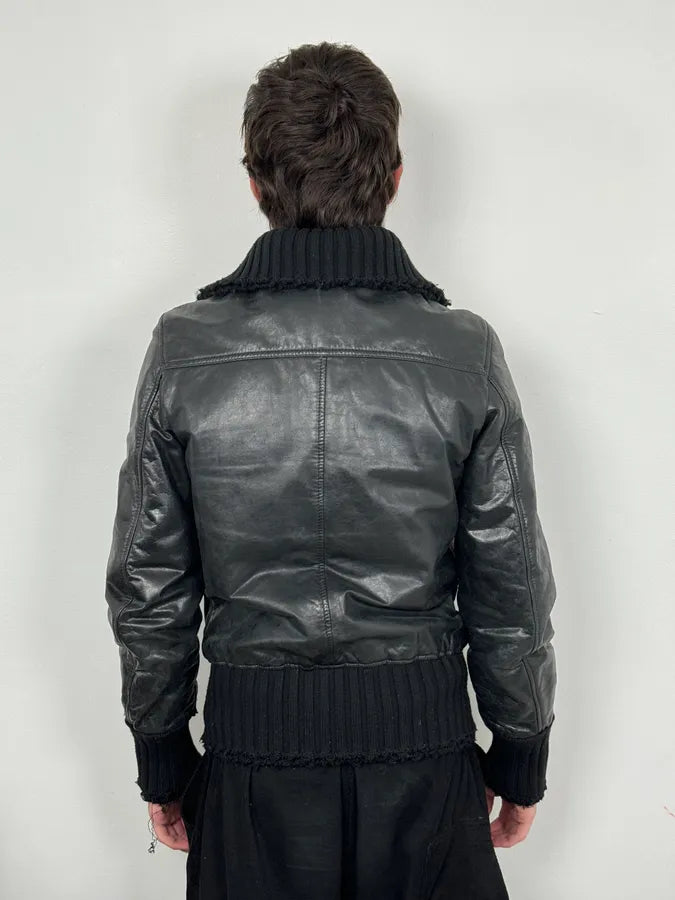 2000s Dolce & Gabbana Multi-Zip Black Leather Distressed Jacket hQvJfrb 2