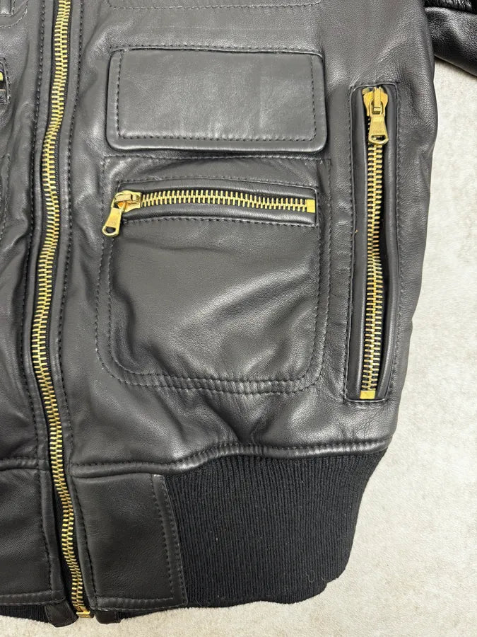 2000s Dolce & Gabbana Multi-Zip Black Leather Jacket tqviTIw 7