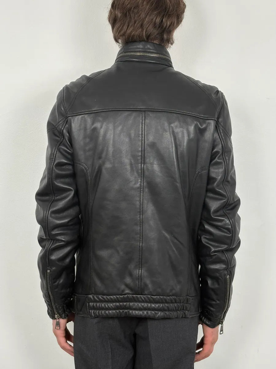 2010s Dolce & Gabbana Multi Zip Black Sheep Leather Jacket GGQHVIo 1