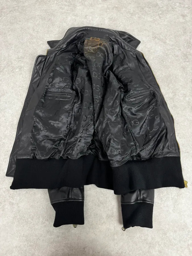 2000s Dolce & Gabbana Multi-Zip Black Leather Jacket tqviTIw 6
