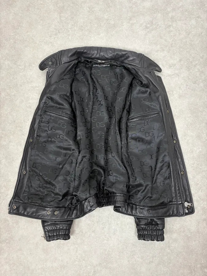 2010s Dolce & Gabbana Multi Zip Black Sheep Leather Jacket GGQHVIo 7