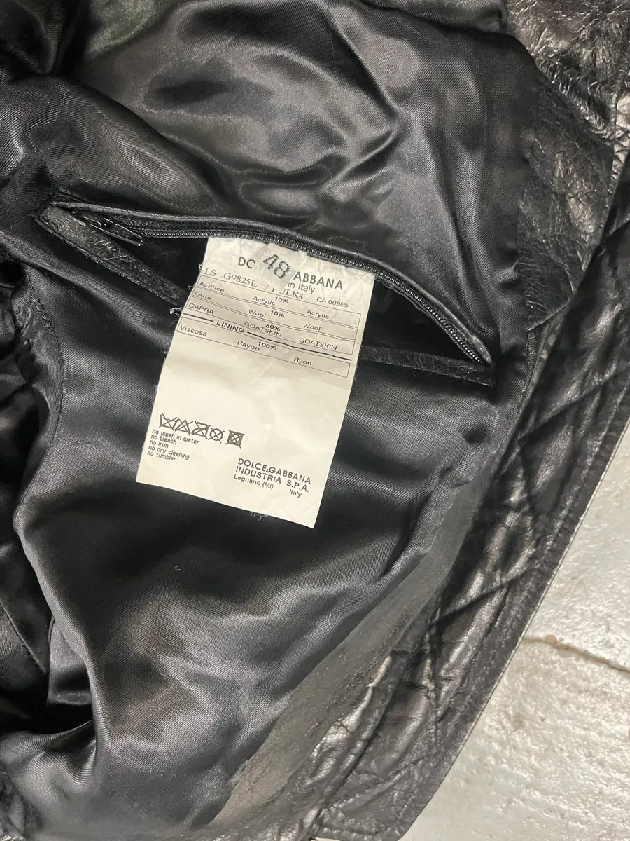 2000s Dolce & Gabbana Multi-Zip Destroyed Black Leather Jacket EPFOwFV 8