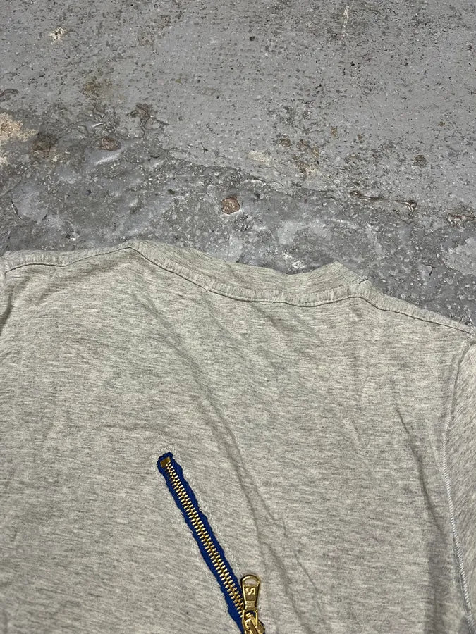 2000s Dolce & Gabbana Multi-Zip Grey T-shirt (S) fQDihtN 4
