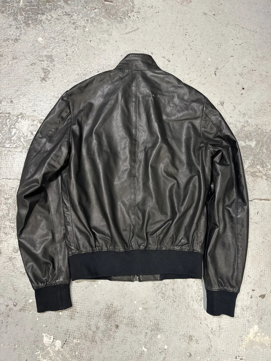 2000s Dolce & Gabbana Multi Zips Black Leather Jacket BbviacJ 1