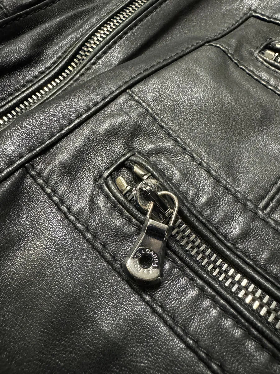 2000s Dolce & Gabbana Multi Zips Black Leather Jacket BbviacJ 11