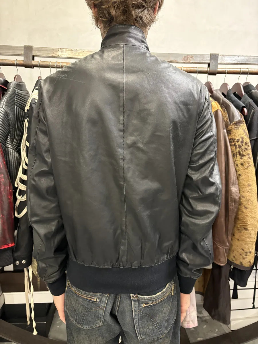 2000s Dolce & Gabbana Multi Zips Black Leather Jacket BbviacJ 3