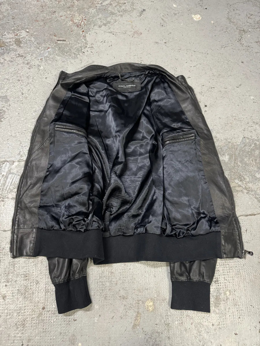 2000s Dolce & Gabbana Multi Zips Black Leather Jacket BbviacJ 4