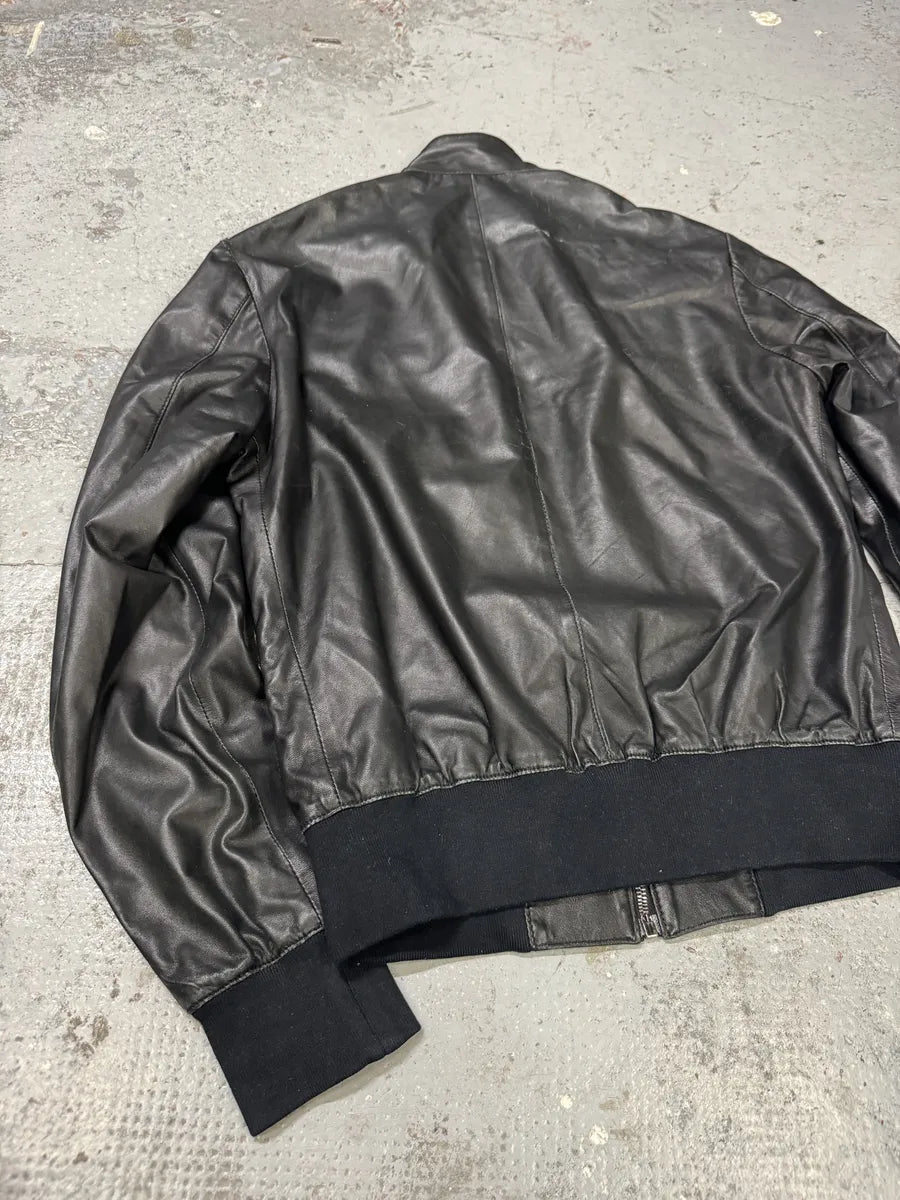 2000s Dolce & Gabbana Multi Zips Black Leather Jacket BbviacJ 6